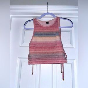 EUC TANK WITH TIES; MULTICOLOR  🌈